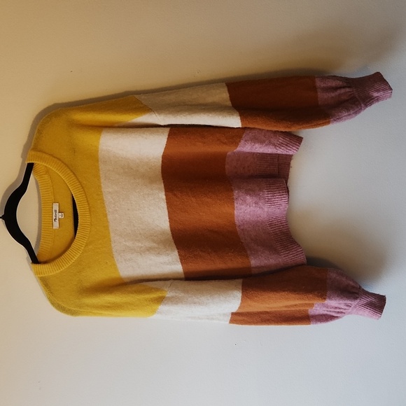 Madewell 'Gladwell' balloon sleeve fuzzy striped sweater - multicolor - Size S - Picture 2 of 10